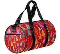 Small Duffel Bag Sports Tote for Yoga,Colorful Decorated Christmas Tree,Outdoor Fitness Bags Carry on Bag