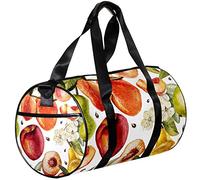 Small Duffel Bag Sports Tote for Yoga,Flower and Fruit Peach,Outdoor Fitness Bags Carry on Bag