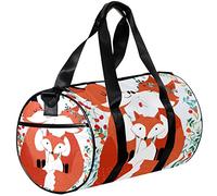 Small Duffel Bag Sports Tote for Yoga,Fox Flower Leaves,Outdoor Fitness Bags Carry on Bag