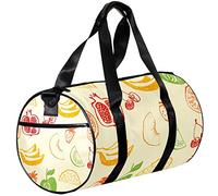 Small Duffel Bag Sports Tote for Yoga,Fruit Banana Green Strawberry Cherry,Outdoor Fitness Bags Carry on Bag