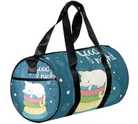 Small Duffel Bag Sports Tote for Yoga,Good Night Cat Donut,Outdoor Fitness Bags Carry on Bag