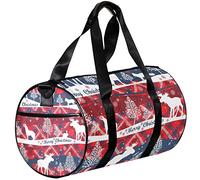 Small Duffel Bag Sports Tote for Yoga,Merry Christmas Snow Animals,Outdoor Fitness Bags Carry on Bag