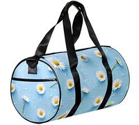 Small Duffel Bag Sports Tote for Yoga,Modern Pattern Daisy Flowers,Outdoor Fitness Bags Carry on Bag