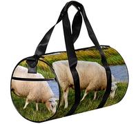 Small Duffel Bag Sports Tote for Yoga,Sheep Grass Farm Animal,Outdoor Fitness Bags Carry on Bag