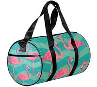 Small Duffel Bag Sports Tote for Yoga,Striped Flamingo Pink,Outdoor Fitness Bags Carry on Bag