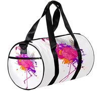 Small Duffel Bag Sports Tote for Yoga,Tropical Pink Flamingo,Outdoor Fitness Bags Carry on Bag