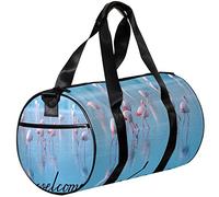 Small Duffel Bag Sports Tote for Yoga,Welcome and Flamingo,Outdoor Fitness Bags Carry on Bag