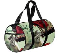 Small Duffel Bag Sports Tote for Yoga,Welcome Animal Bird,Outdoor Fitness Bags Carry on Bag