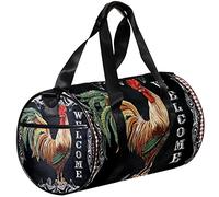 Small Duffel Bag Sports Tote for Yoga,Welcome Farm Rooster,Outdoor Fitness Bags Carry on Bag