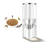 Small Electric Bird Food Grinder, Parrot Seed Mill Rechargeable with Dual Grinding Modes, Adjustable Coarseness and Detachable Washable, 150ml Capacity and Efficient, for Small Bird Feed(White)