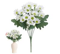 Small Fake Flower Plant - Artificial Silk Flowers | Single Long Stem Fake Roses, Bunches Peony Artificial Flowers White Flowerss Silk Peonies Bouquets For Wedding Party Table Centerpieces Floral
