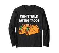 Small Fastfood funny Taco quote can't talk eating tacos Manga Larga