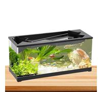Small Fish Tank, Acrylic Clear Desk Aquarium with Built-in Filter, Starter Kit with Air Pump, Tabletop Fish Tank for Living Room, and Home Decor, Compact and Stylish Design