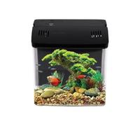 Small Fish Tank Aquarium - 22x22x17cm PC | Shrimp Tank with Filter Desktop Betta Jellyfish Turtle Habitat | Compact Aquatic Pet Supplies For Home Office Living Room Table Decor