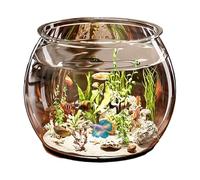 Small Fish Tank - Clear bétà Fish Aquariums, Cylinder Guppy Transparent Tank | Compact Tabletop Ornamental Turtle Aquatic Animal Container For Home Office Display Desktop Decoration
