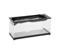 Small Fish Tank, Clear Turtle Aquarium with Filter, 12.4x5.31x6.5 Inches Hydroponic Planting Habitat, Self-Cleaning Fish Bowl with Cycle System for Home, Plants Betta Tank