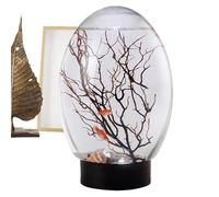 Small Fish Tank - Led Bowl, Decorative Ornament, Funny Bowls with Lighting, Portable Aquarium for Table, Fan Branch Tree Design | Ideal Home Office Studio Hotel Tabletop Centerpiece Display Decoration
