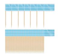 Small Flags, Toothpick Flags Party, 100 Pieces Festive Design Compact Lightweight Portable Paper Material Sturdy Build, Cupcake Toppers for Birthday Kids Deserts, 2.56x0.98x1.38Inches, Blue