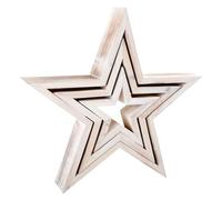 Small Foot 10212 - Figuras Decorativas de Estrella, Color Blanco, Juego de 3 - Figura Decorativa, de Madera, 34 x 5,50 x 33 cm