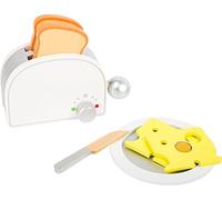 Small Foot Frühstücks-Set Kinderküche aus Holz, inklusive Toaster mit Hebelfunktion, für Kinder AB 3 Jahren, 10594 Juguetes, Color Negro Amarillo Blanco