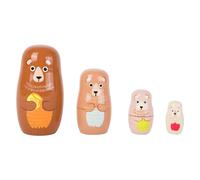 Small Foot 10621 Matrjoschka - Figuras de Oso de Madera en Cuatro tamaños y Colores Diferentes, enseñan la coordinación Ojo-Mano y Son adecuadas como decoración