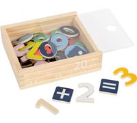 Small Foot 10731 Números magnéticos en una Caja de Madera, 40 números de 0-9 en