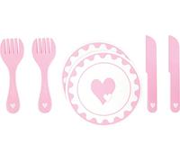 Small Foot 10890 - Juego de Cubiertos (Madera, Cuchillo, Tenedor, Plato, 100% Certificado FSC), diseño de muñecas, Cocina, Platos Infantiles, Juguetes para Jugar a Rollo de 3 años y más