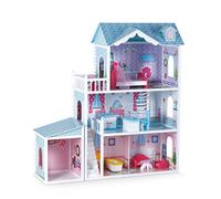 Small Foot 11068 Casa de muñecas de Lujo de Madera, 3 Plantas con Garaje Incl. 12 Piezas mobiliario, para 8 en adelante