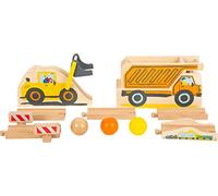 Small Foot 11382 Pista de Bolas Junior, Obras de Construc., Madera, Elementos Extensibles, Bolas, a Partir de 18 Meses.