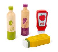 Small Foot-11445 Conjunto de Salsas y aceites Fresh, de Madera, Accesorios para Las Tiendas del Mercado y cocinas Infantiles Juguetes, Multicolor (11445)