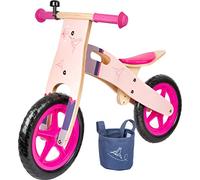 Small Foot 11613 Bicicleta Colobrí, Rosa, de Madera con diseño Moderno, Asiento Ajustable y neumáticos de Goma