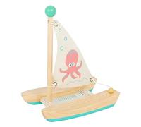 Small Foot 11656 Catamarán de Pulpo de Madera, Juguete de natación para el Agua, para niños Mayores de 24 Meses de baño, Azul
