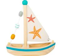 Small Foot 11658 Wooden Starfish Sailboat, Swimming Toy Water, for Children Aged 24+ Months Juguetes, Multicolor