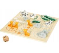 Small Foot 11697 Ludo Safari, small foot, Madera certificada FSC 100%, Juego de salón para Toda la Familia, a Partir de 4 años.