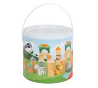 Small Foot Small Foot-11699 Bloques de construcción, Juego con Motivos Animales, Guardar en su Caja, a Partir 12 Meses. Safari Toys, Multicolor, 7.5 x 6.4 x 7.5 (11699)