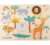 Small Foot-11701 Safari, small foot Hecho de Madera, en Colores de modades a Partir de 2 años. Elefante Puzzles, Multicolor, 1 pièce ou 22 x 30 cm (11701)