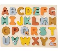 Small Foot-11703 ABC Safari small foot, de Madera, a Partir de los 2 años de Edad. Elefante Puzzles, Multicolor (11703)