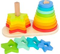 Small Foot 11720 Juego para Encajar Arcoíris, encajr y apilar, a Partir de 12 Meses, Colores del arcoíris.