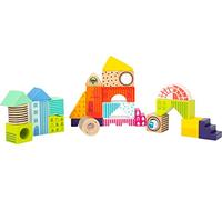 Small Foot 11748 Bloques de construcción, Mundo de fantasía, 24 Bloques de Madera de Colores para apilar, sorprender y Descubrir, a Partir de 12 Meses Juguetes