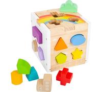 Small Foot Design Cubo enchufable 11777 Arcoíris – 13 piezas de madera, a partir de 12 meses