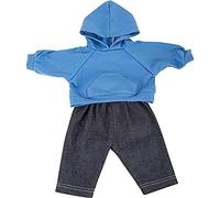 small foot 11779 Ropa de muñeca, Sudadera con Capucha Azul y Pantalones en Look de Jeans, a Partir de 2 años de Edad.