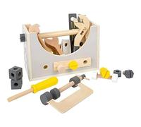 Small Foot 11809 Caja de Herramientas 2 en 1 "Miniwob, con Herramientas Infantiles de Madera, Juego de rol para niños a Partir de 3 años
