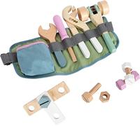 Small Foot 11874 Cinturón de Herramientas Nordic, Ajustable y con Varias Herramientas de Madera, para niños a Partir de 3 años