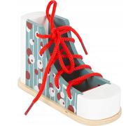 Small Foot Foot-11887 Zapato, Madera, Practica enhebrar y Atar los Cordones de Forma lúdica, a Partir de 3 años. Toys, Color pudrición, Small (11887)