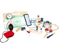 Small Foot 11916 Bolsa de médico, amplios acces. de Madera, como tensiómetro y jeringa, para niños a Partir 3 años