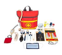 Small Foot Foot-11917 Mochila de emergencias para médico, Accesorios: otoscopio, máscara de Tela, etc, a Partir 3 años Toys, Multicolor, Small (11917)