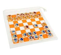 Small Foot 12021 - Ajedrez de Viaje (Certificado FSC 100%, con práctica Bolsa para Transporte y Campo de Juego, también es Posible Juguete, Multicolor