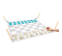Small Foot 12026 Dame Schach Active aus FSC 100%-zertifiziertem Holz für Erwachsene und Kinder, Outdoorspiel AB 3 Juguete, Multicolor