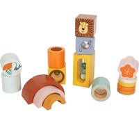 Small Foot Bloques de Descubrimiento Safari, motricidad y sentidos Infantil, Madera, a Partir de 12 Meses, 12230 Toy, Multicolor