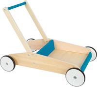 small foot Andador azul petróleo, carrito de madera para empujar, con amplia zona de carga, a partir de 12 meses, 12611